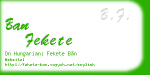ban fekete business card